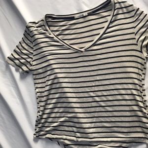 Tan and blue striped shirt